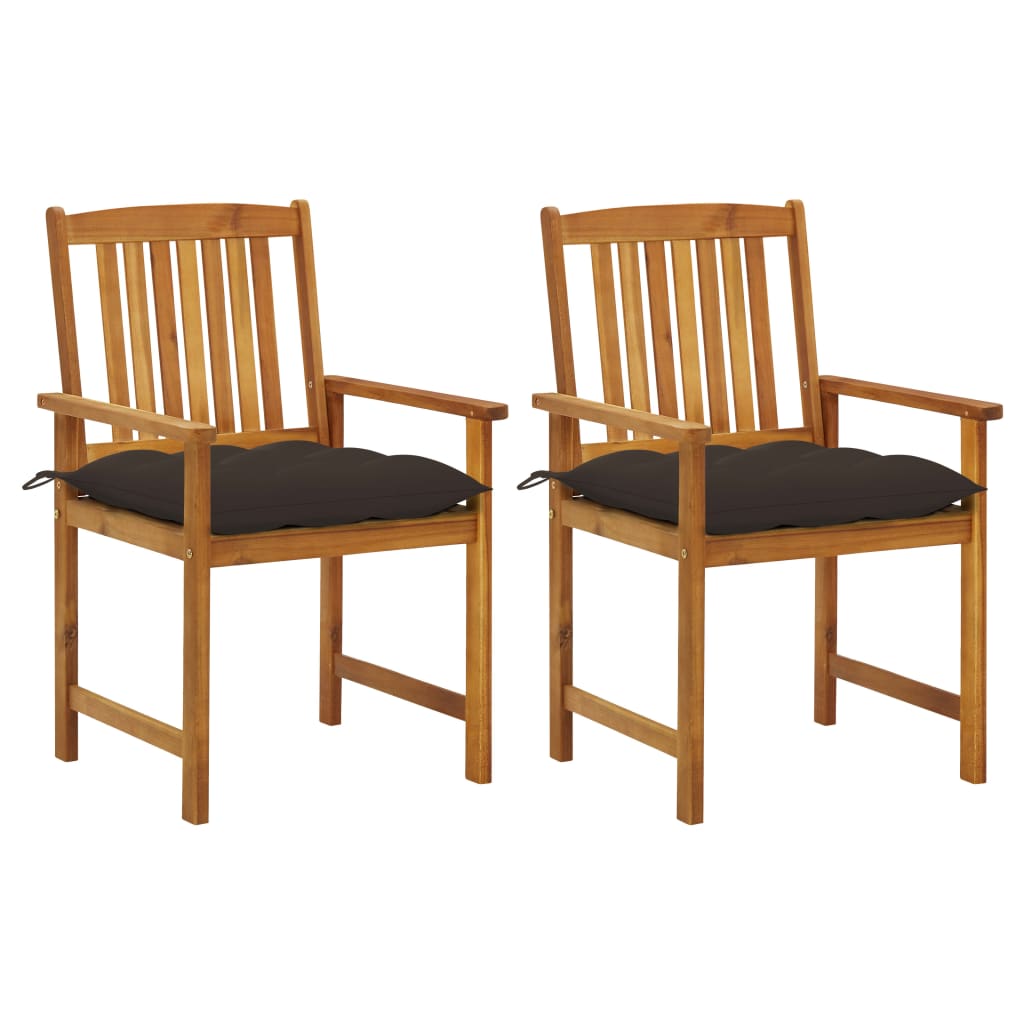 vidaXL Garden Chairs 2 pcs with Cushions Solid Acacia Wood