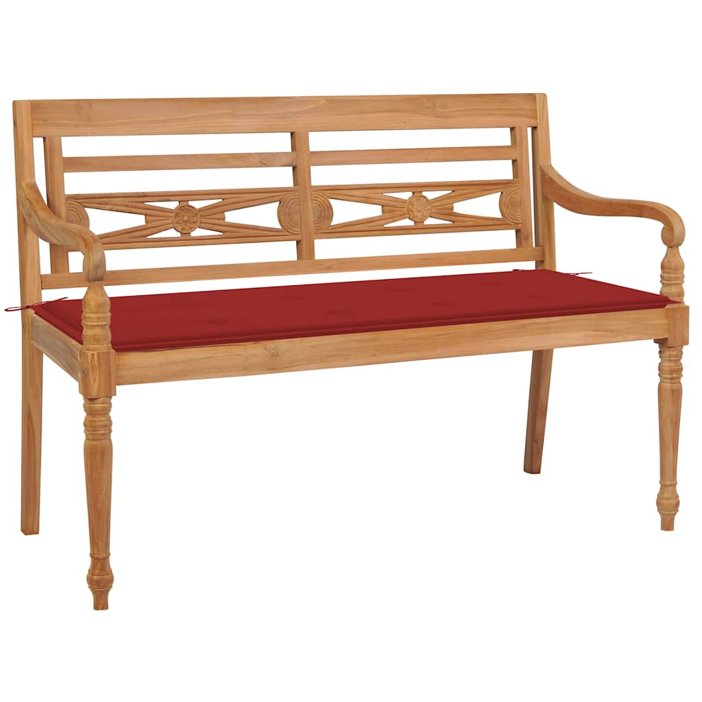 vidaXL Bank Batavia met antracietkleurig kussen 120 cm teakhout
