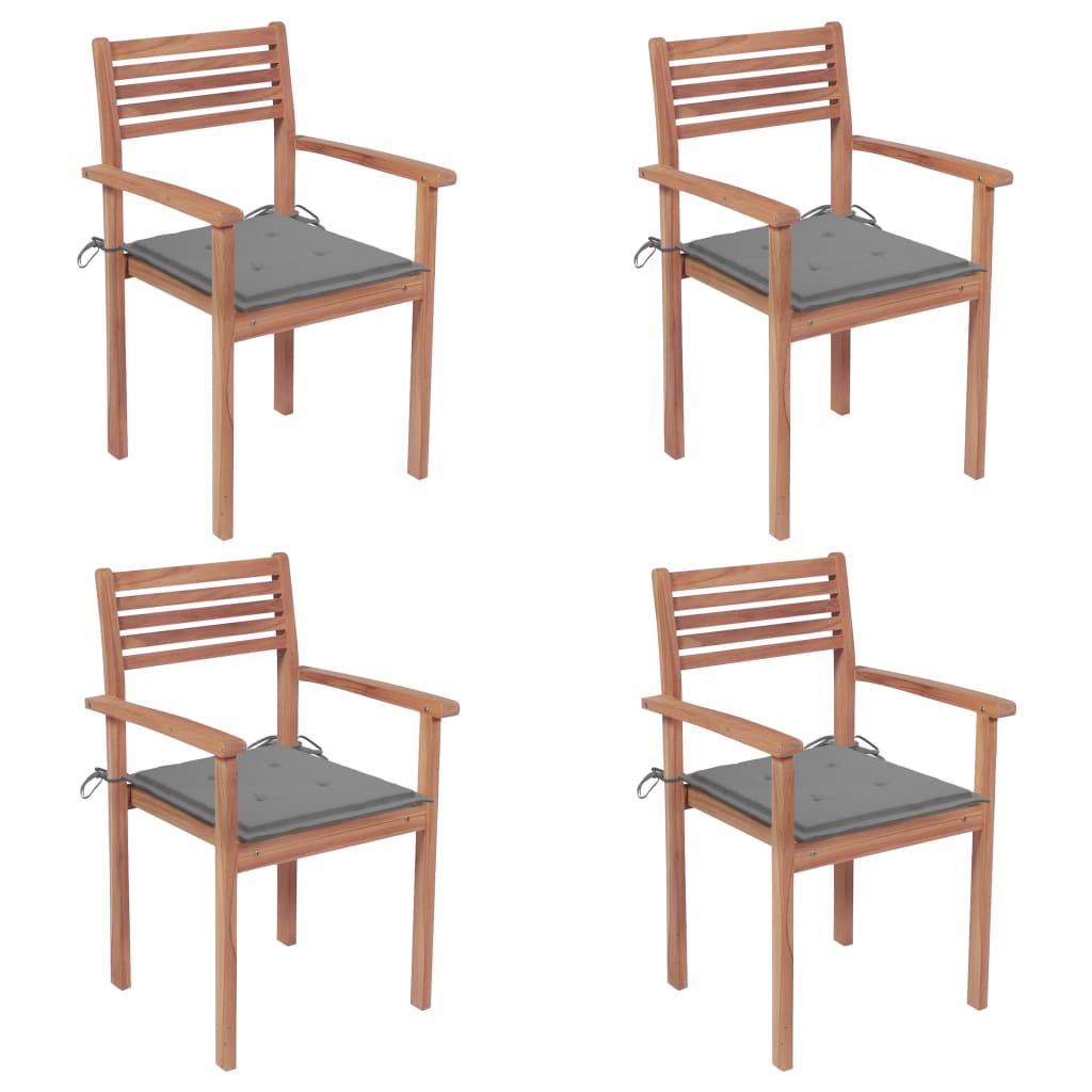 vidaXL Tuinstoelen 2 st met antracietkleurige kussens massief teakhout