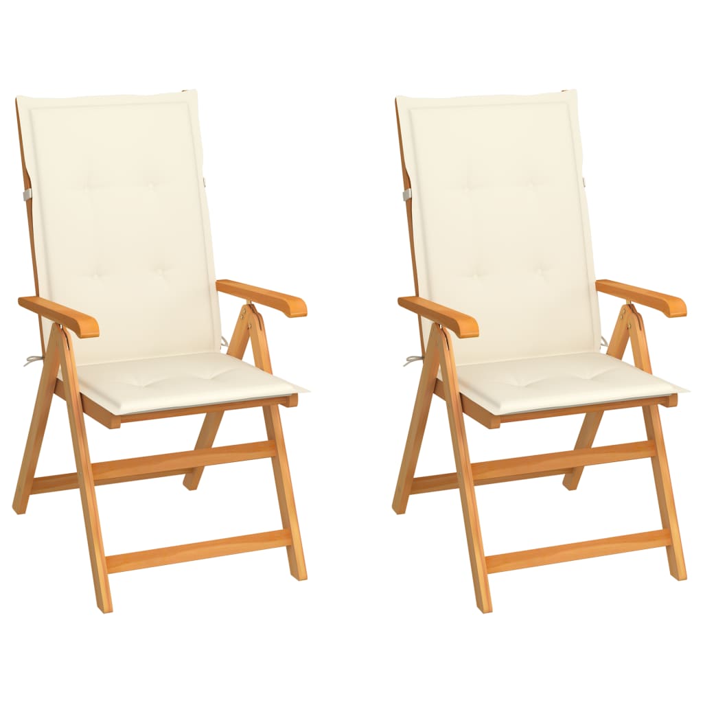 vidaXL Tuinstoelen 2 st met antracietkleurige kussens massief teakhout