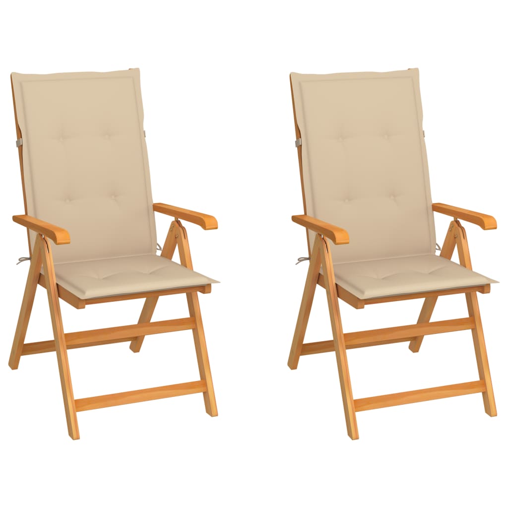 vidaXL Tuinstoelen 2 st met antracietkleurige kussens massief teakhout