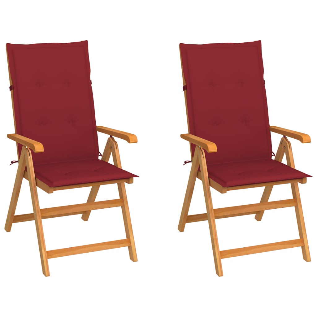 vidaXL Tuinstoelen 2 st met antracietkleurige kussens massief teakhout