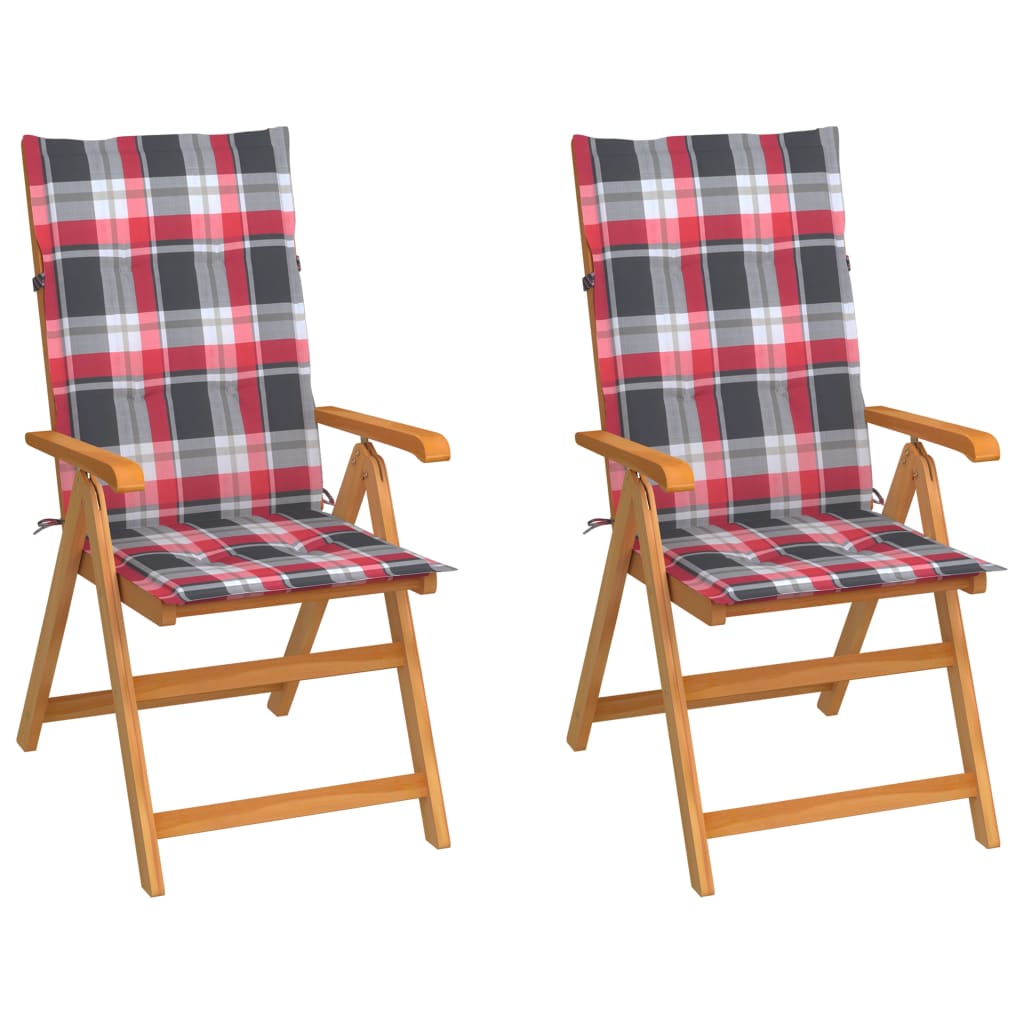 vidaXL Tuinstoelen 2 st met antracietkleurige kussens massief teakhout