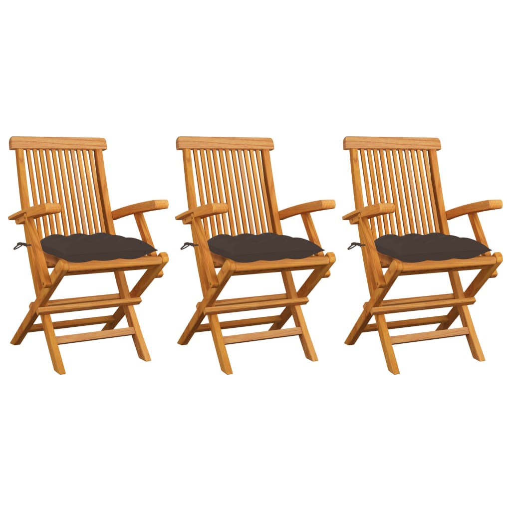 vidaXL Garden Chairs 2 pcs with Anthracite Cushions Solid Teakwood
