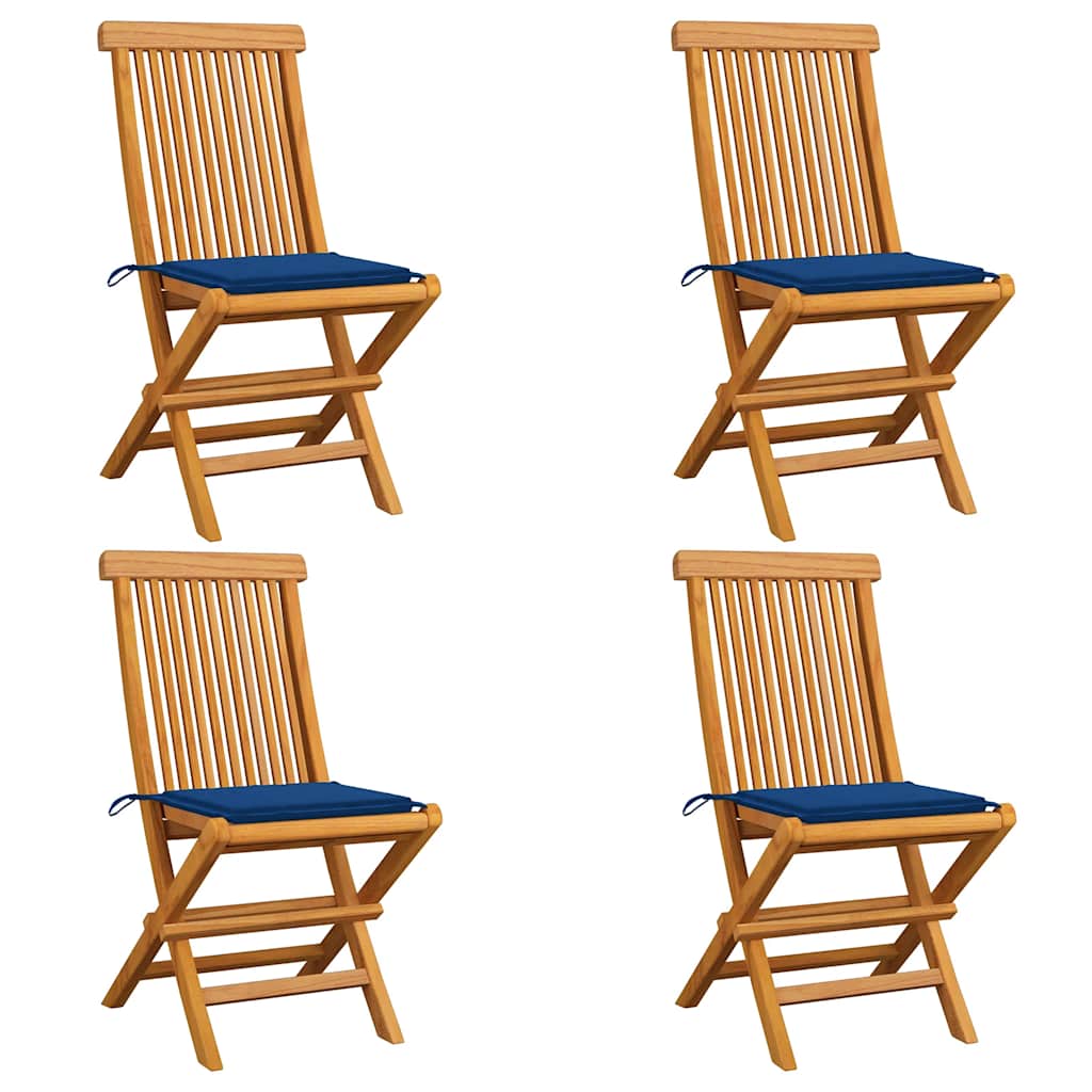 vidaXL Tuinstoelen 2 st met antracietkleurige kussens massief teakhout