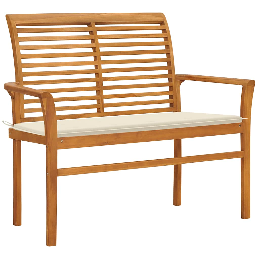 vidaXL Tuinbank met antracietkleurig kussen 112 cm massief teakhout
