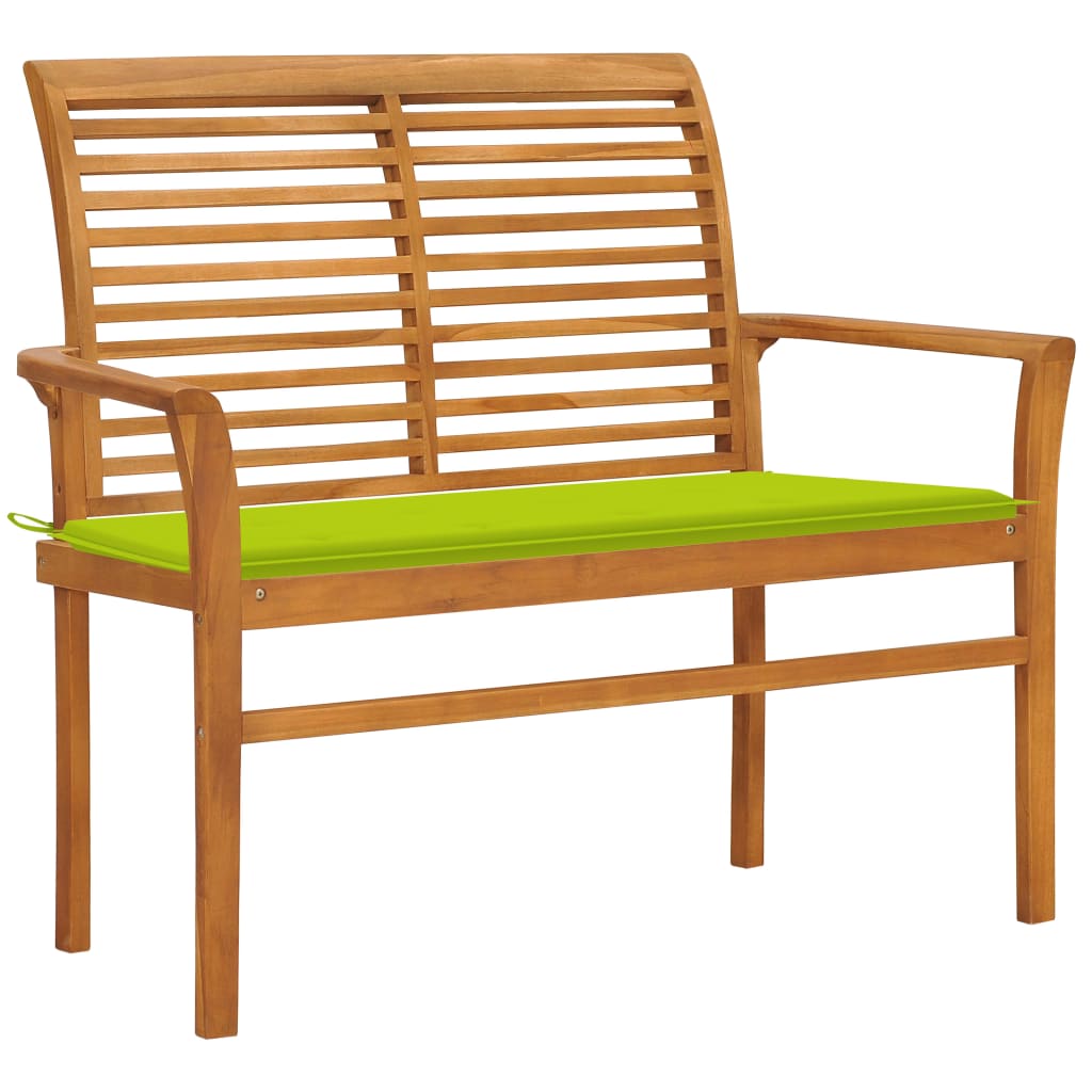 vidaXL Tuinbank met antracietkleurig kussen 112 cm massief teakhout
