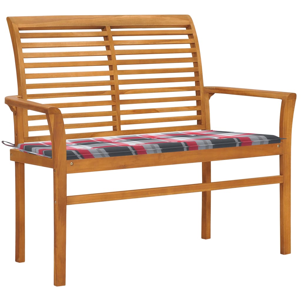 vidaXL Tuinbank met antracietkleurig kussen 112 cm massief teakhout