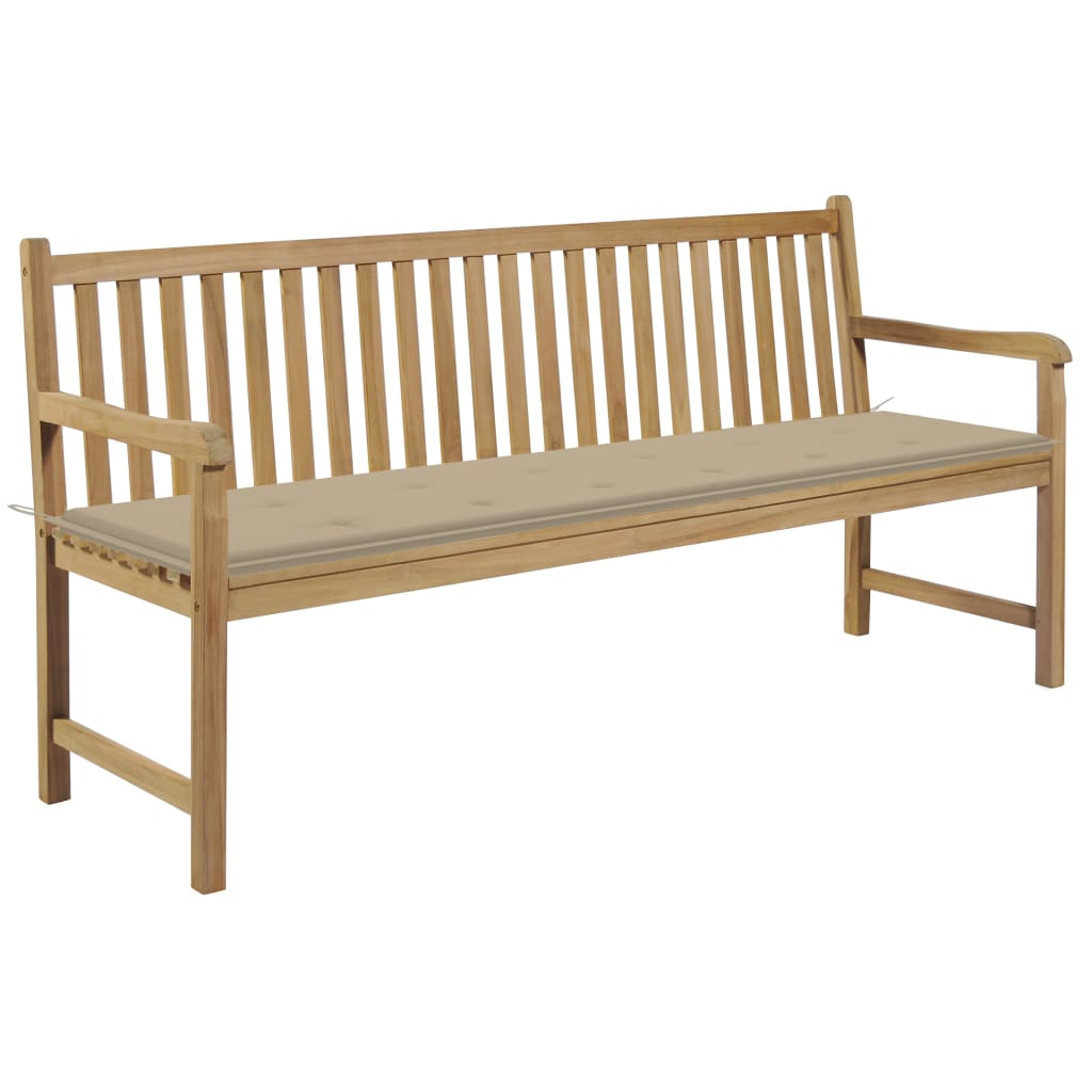 vidaXL Tuinbank met antracietkleurig kussen 175 cm massief teakhout