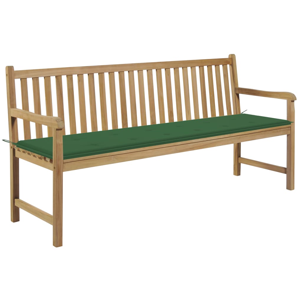 vidaXL Tuinbank met antracietkleurig kussen 175 cm massief teakhout