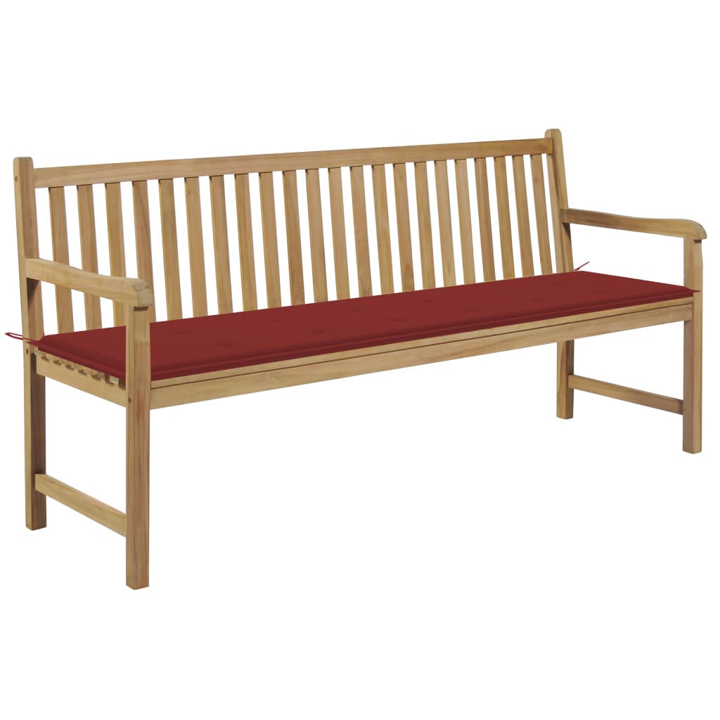 vidaXL Tuinbank met antracietkleurig kussen 175 cm massief teakhout