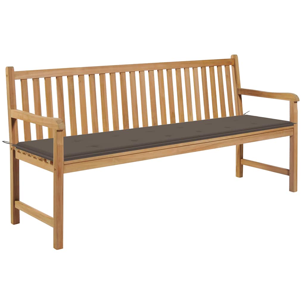 vidaXL Tuinbank met antracietkleurig kussen 175 cm massief teakhout