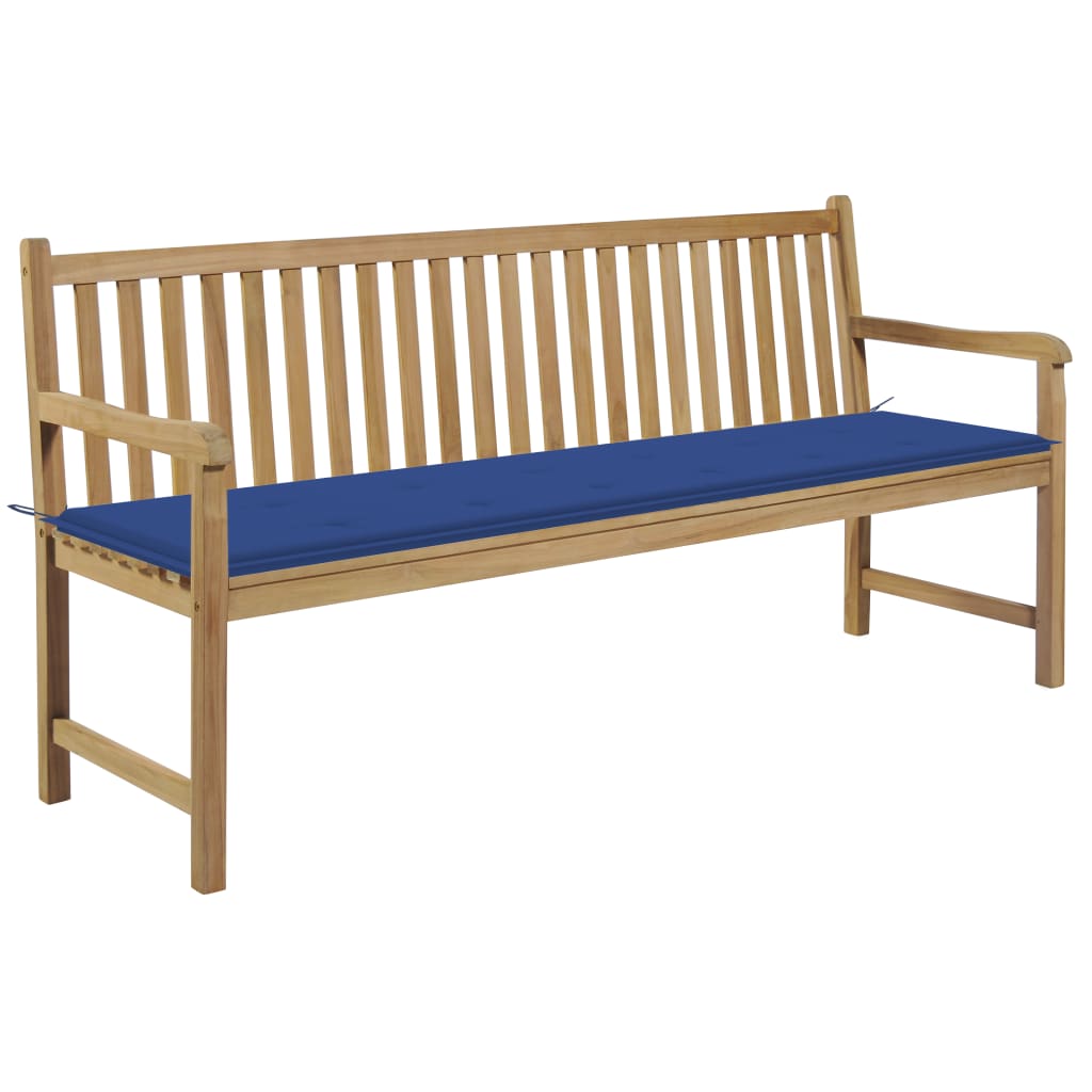 vidaXL Tuinbank met antracietkleurig kussen 175 cm massief teakhout