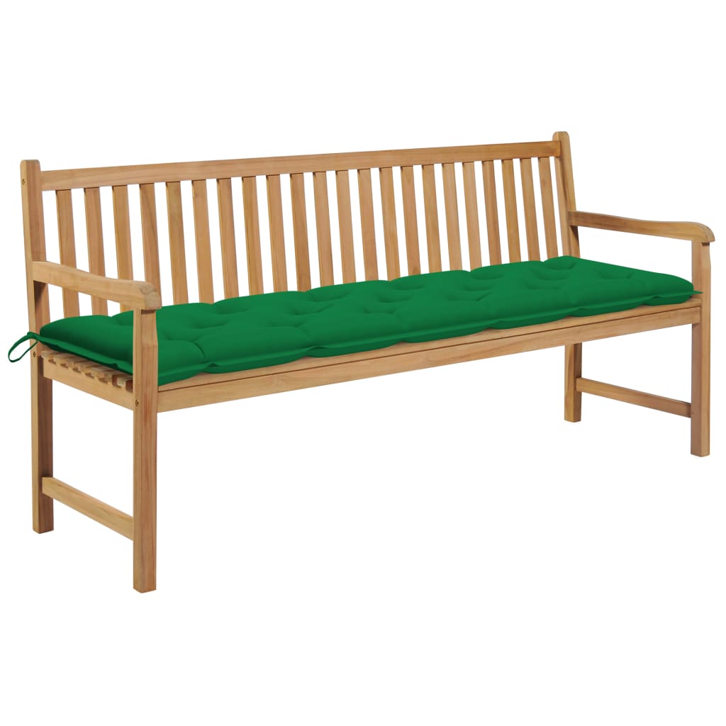 vidaXL Tuinbank met antracietkleurig kussen 175 cm massief teakhout