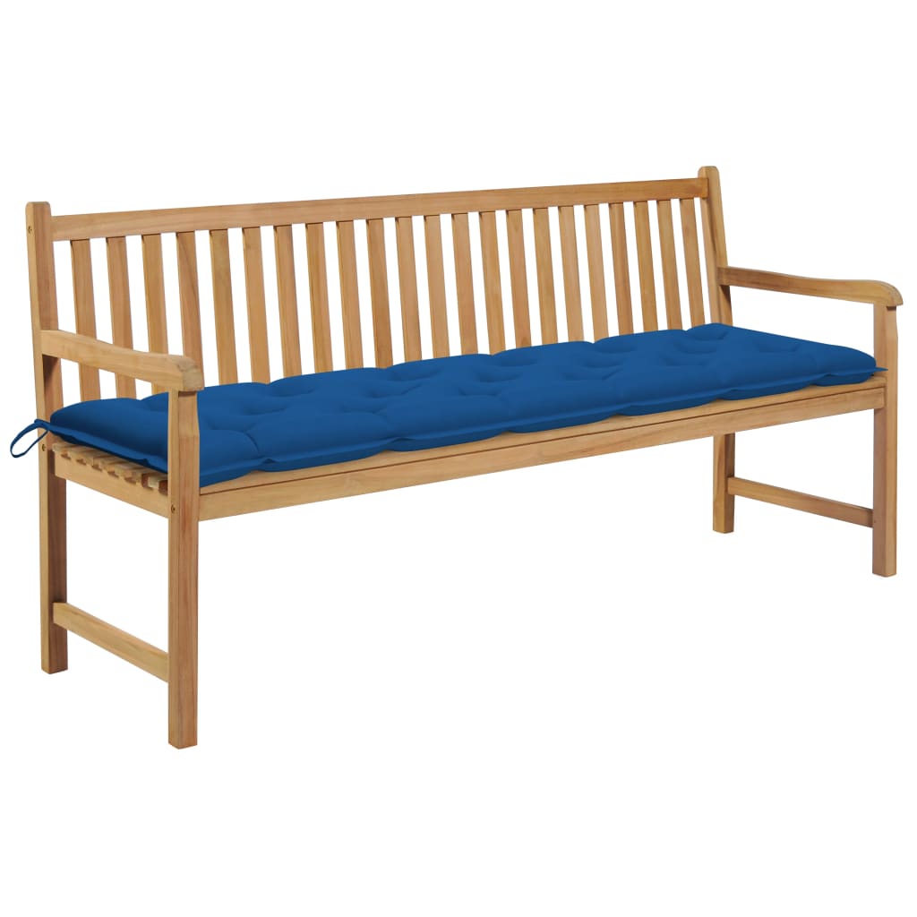 vidaXL Tuinbank met antracietkleurig kussen 175 cm massief teakhout