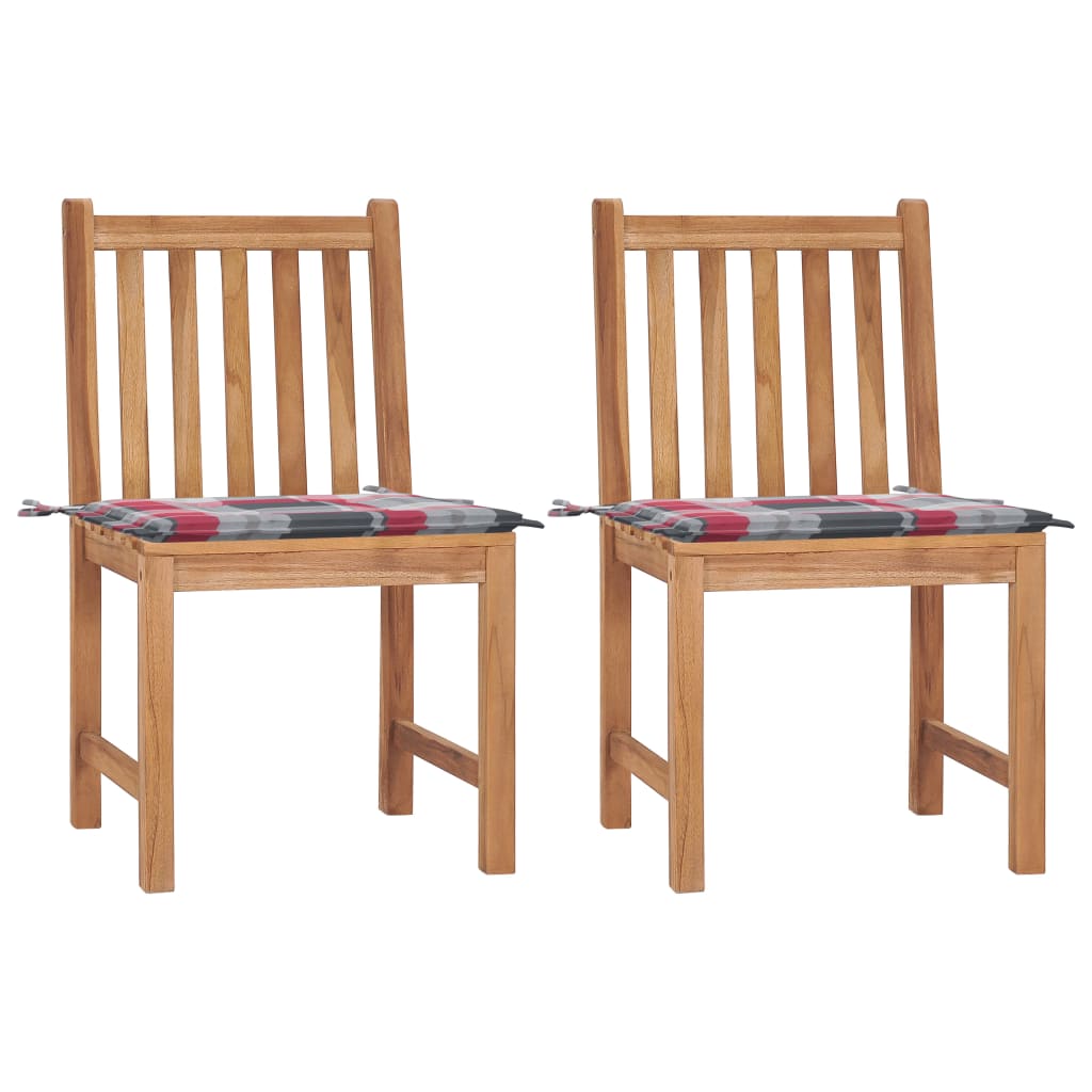 vidaXL Garden chairs 2 pcs with cushions solid teak wood