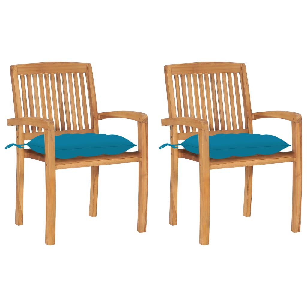vidaXL Tuinstoelen 2 st met antracietkleurige kussens massief teakhout