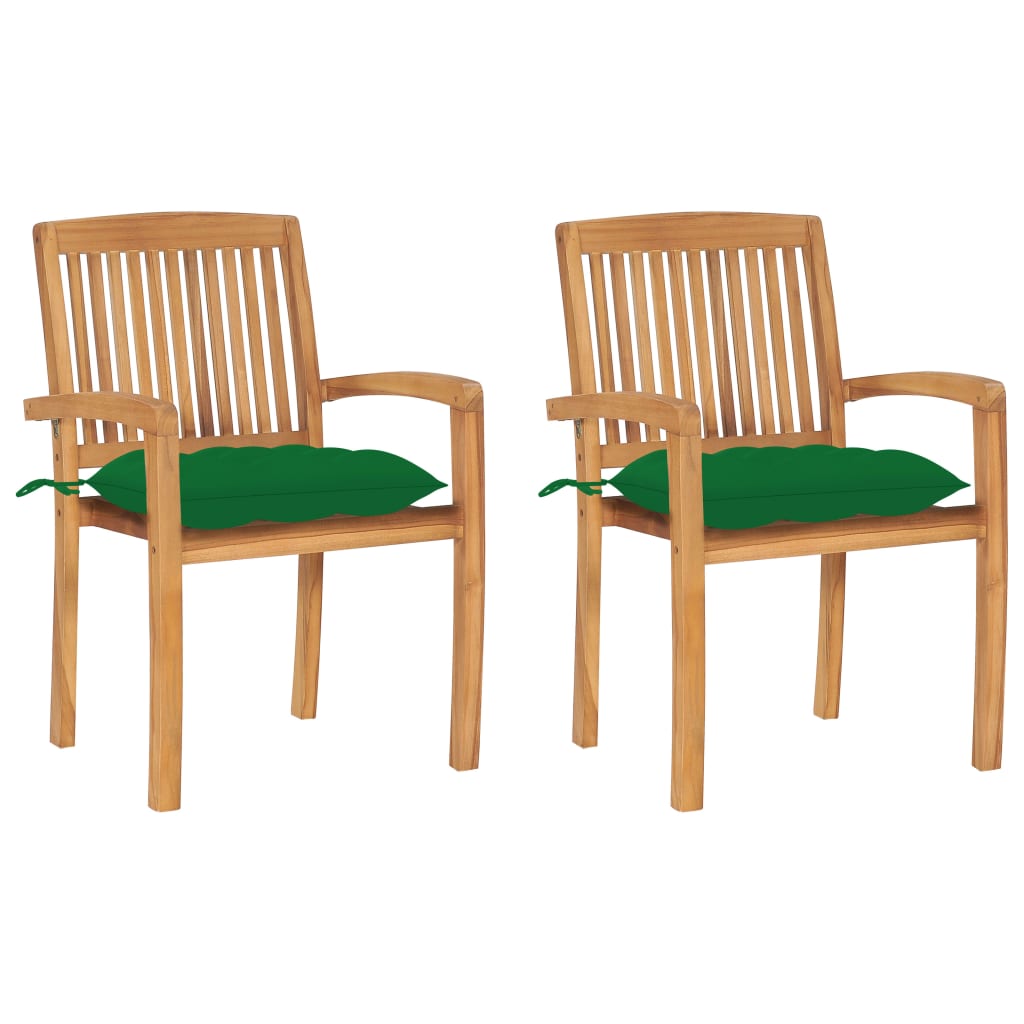 vidaXL Tuinstoelen 2 st met antracietkleurige kussens massief teakhout