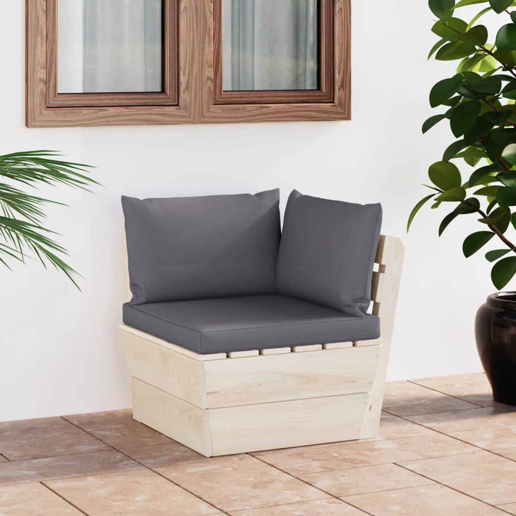 vidaXL Garden Corner Sofa with Cushions Impregnated Pinewood Pallet