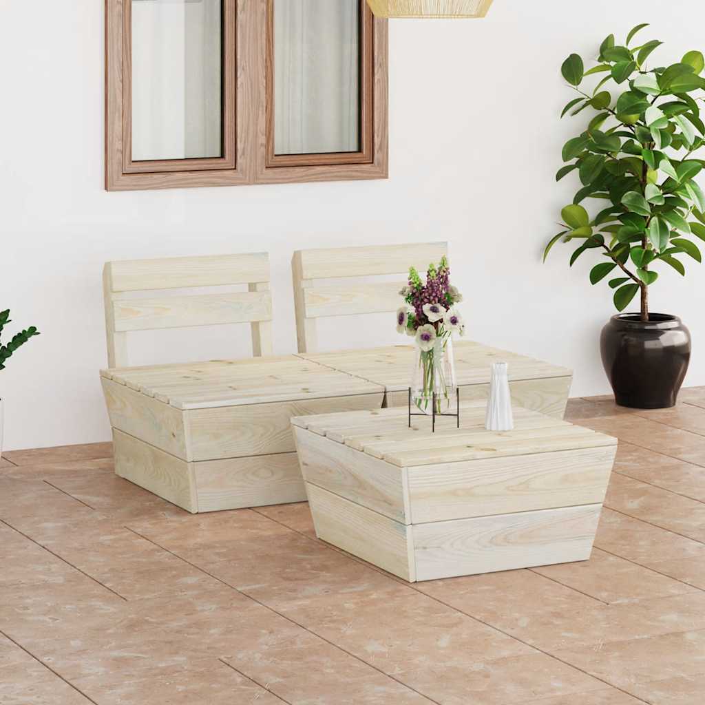 vidaXL 2-Seater Garden Bench Pallet Impregnated Pinewood