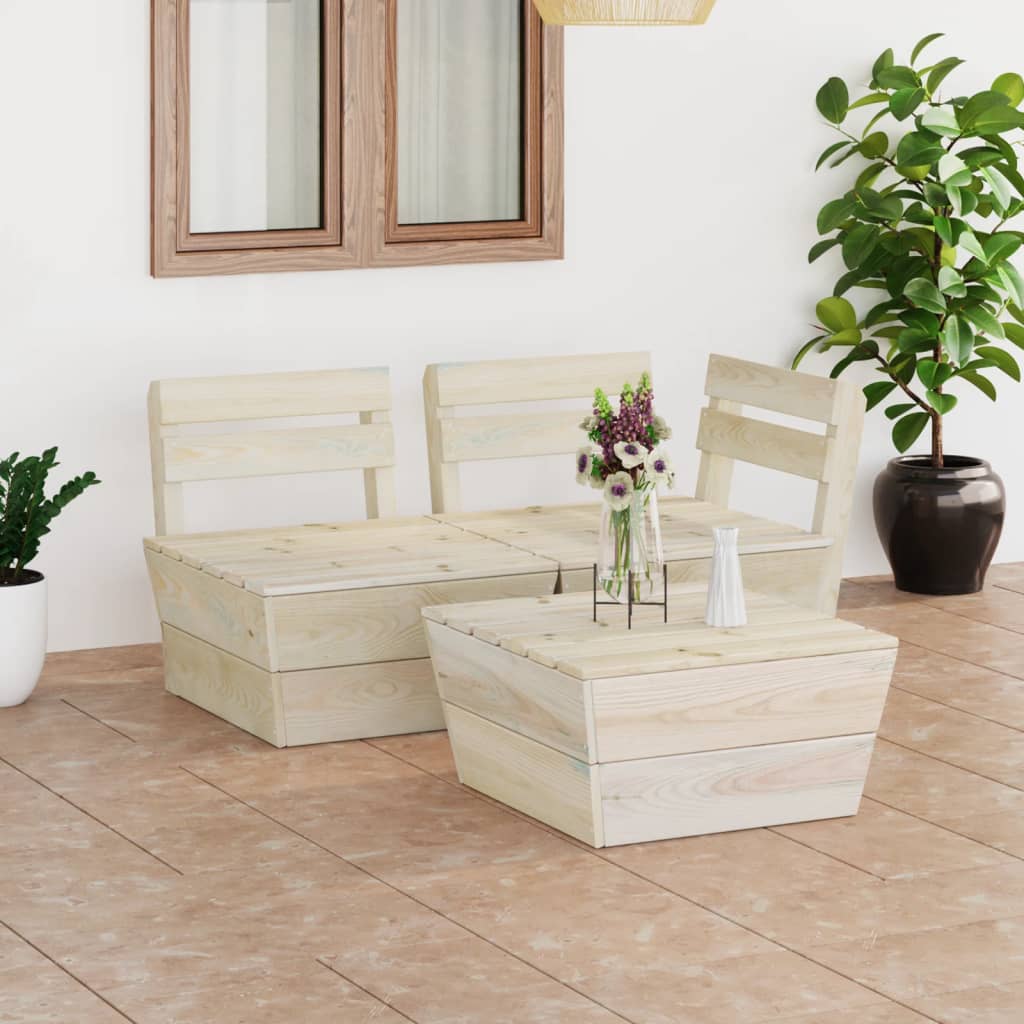 vidaXL 2-Seater Garden Bench Pallet Impregnated Pinewood
