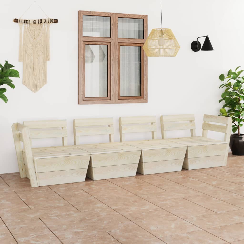 vidaXL 2-Seater Garden Bench Pallet Impregnated Pinewood