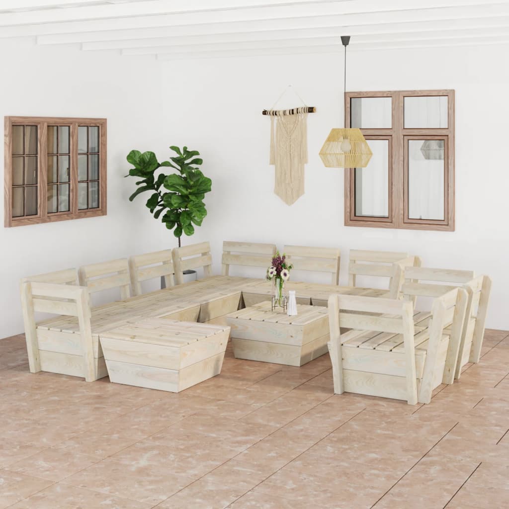 vidaXL 2-Seater Garden Bench Pallet Impregnated Pinewood