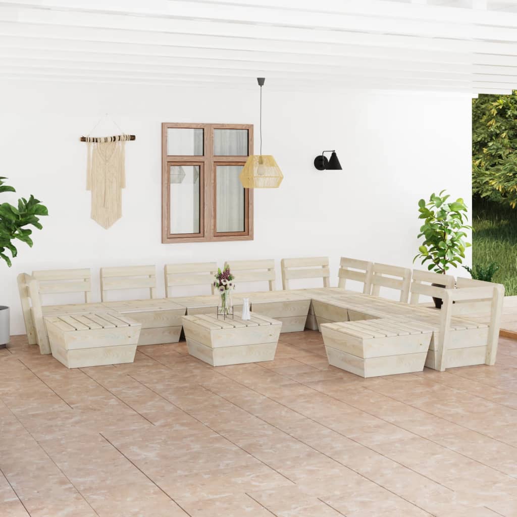 vidaXL 2-Seater Garden Bench Pallet Impregnated Pinewood
