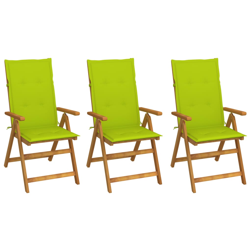 vidaXL Garden Chairs 2 pcs adjustable with cushions solid acacia wood