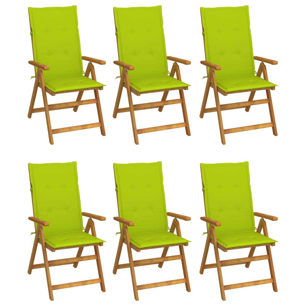 vidaXL Garden Chairs 2 pcs adjustable with cushions solid acacia wood