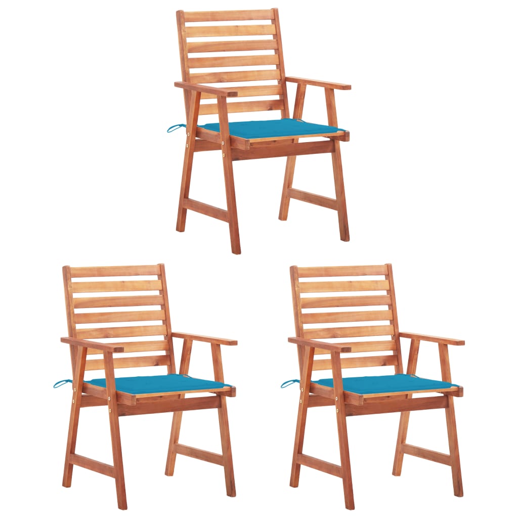 vidaXL Garden Chairs 2 pcs with Cushions Solid Acacia Wood