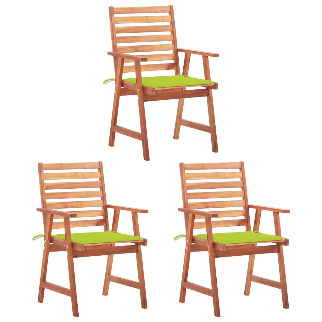 vidaXL Garden Chairs 2 pcs with Cushions Solid Acacia Wood