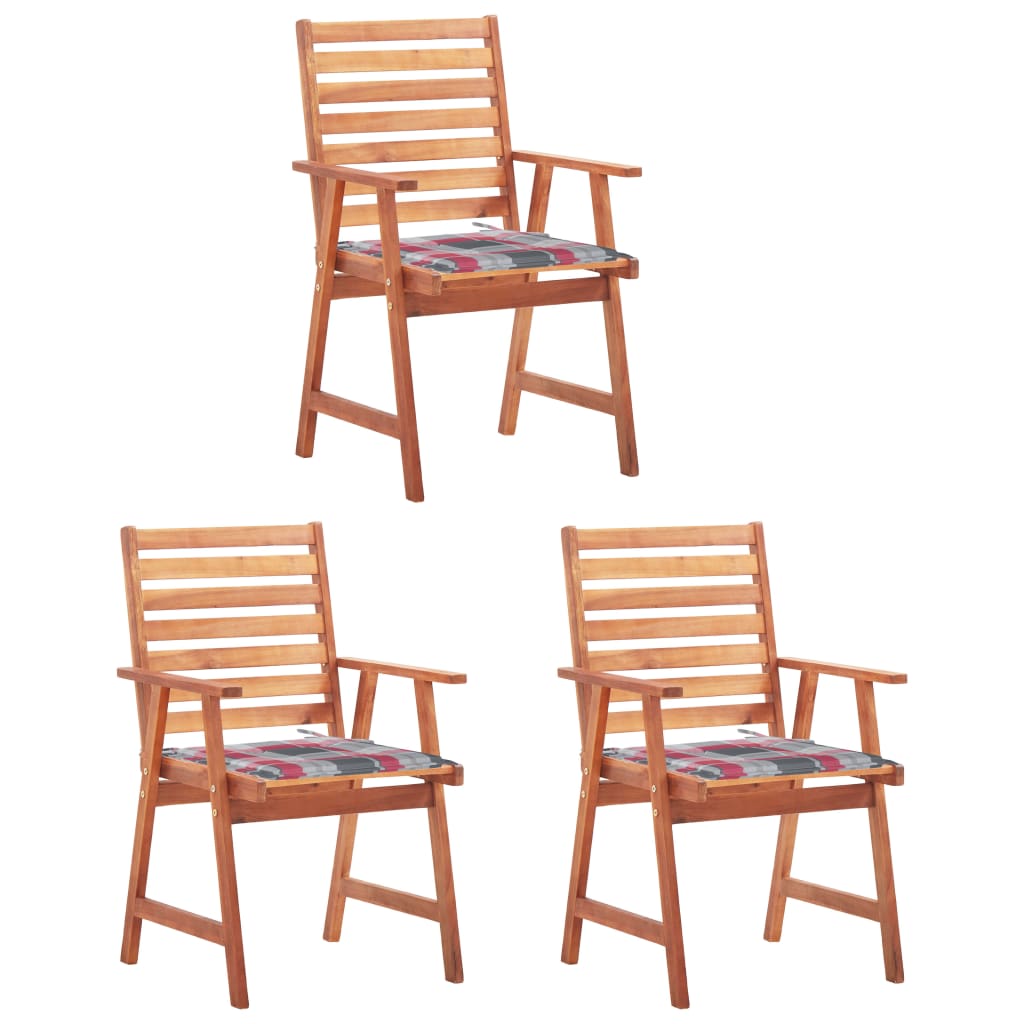 vidaXL Garden Chairs 2 pcs with Cushions Solid Acacia Wood