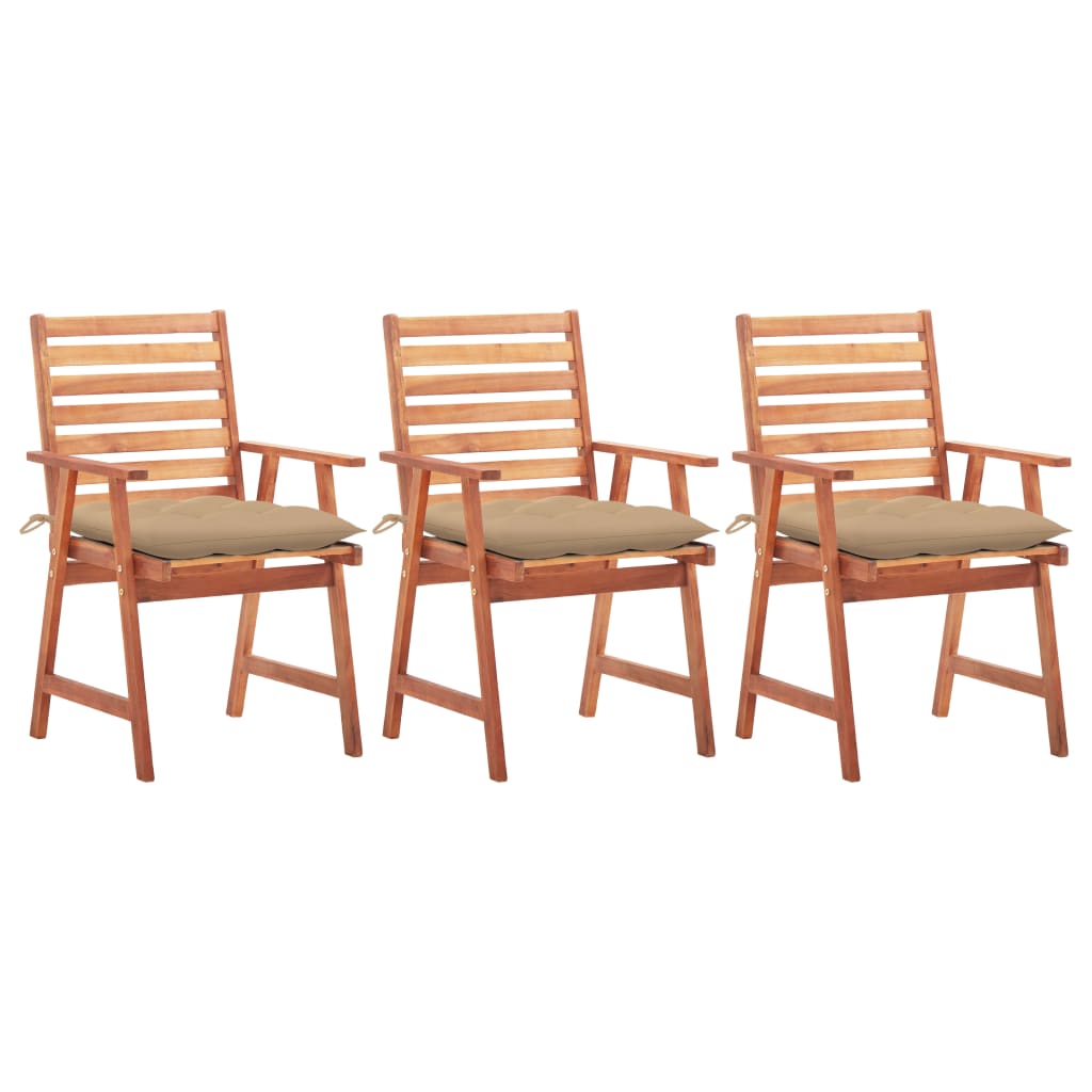 vidaXL Tuinstoelen 2 st met kussens massief acaciahout