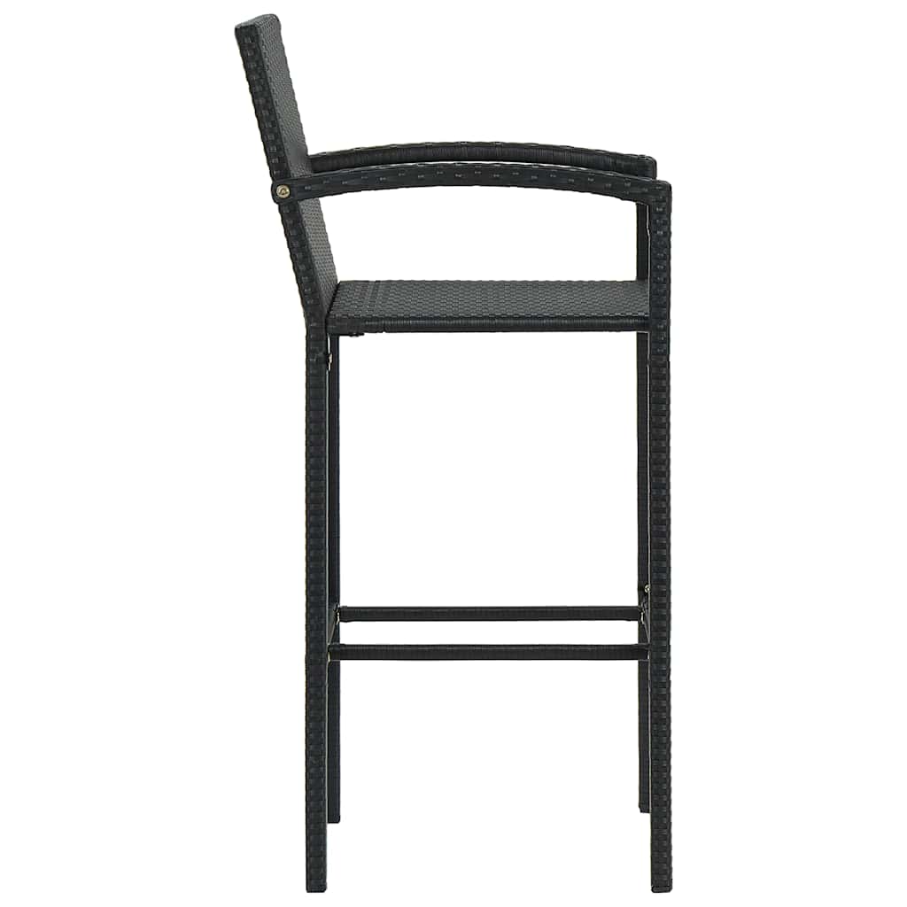 vidaXL 3-delige Tuinbarset poly rattan bruin
