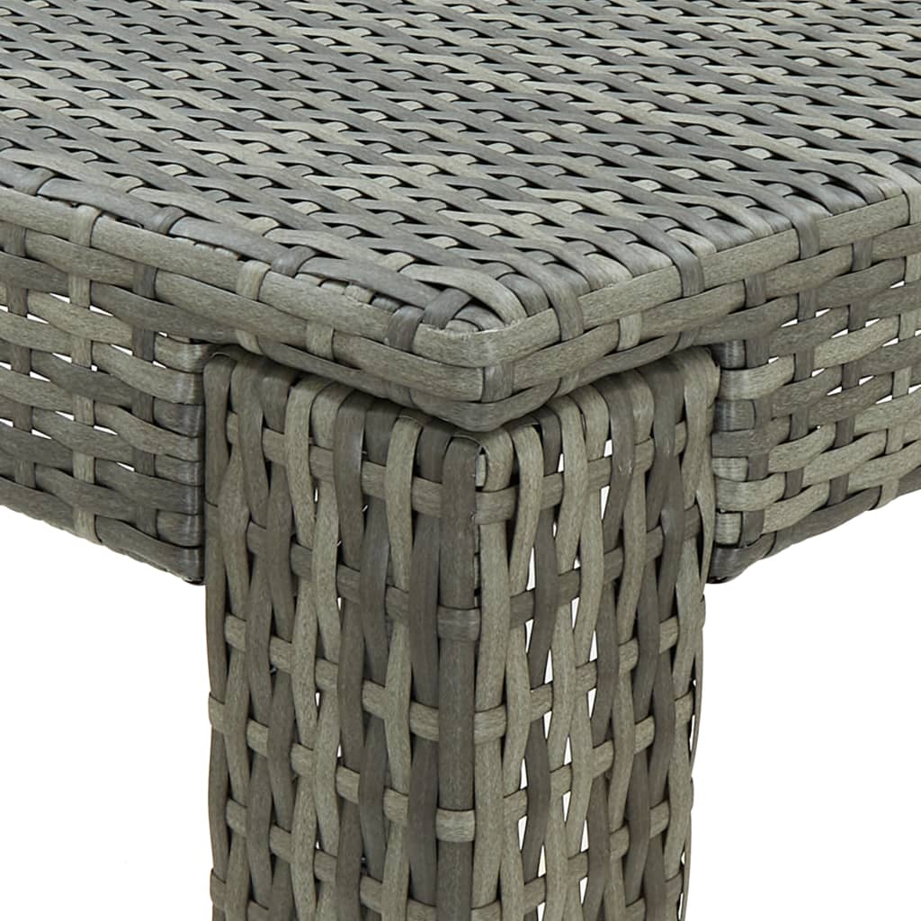 vidaXL 3-delige Tuinbarset met kussens poly rattan zwart