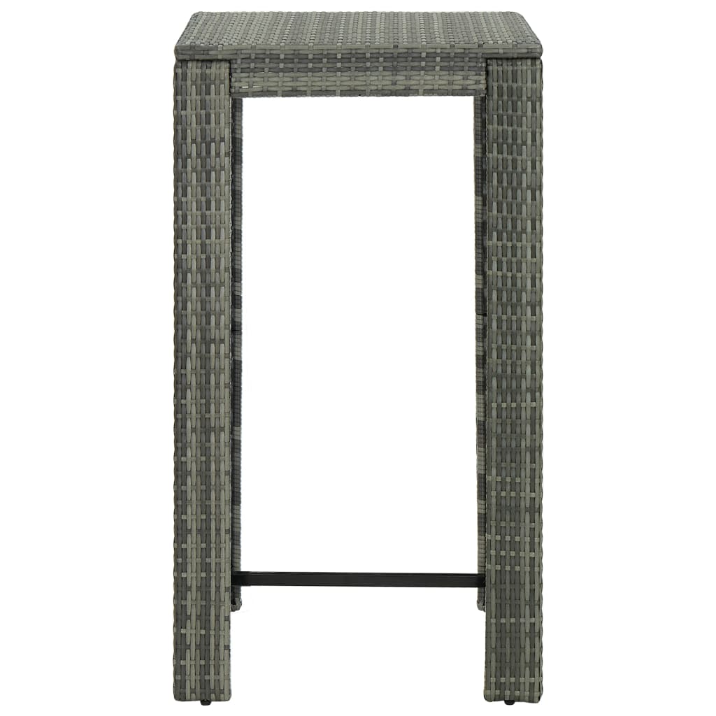 vidaXL 3-delige Tuinbarset met kussens poly rattan zwart
