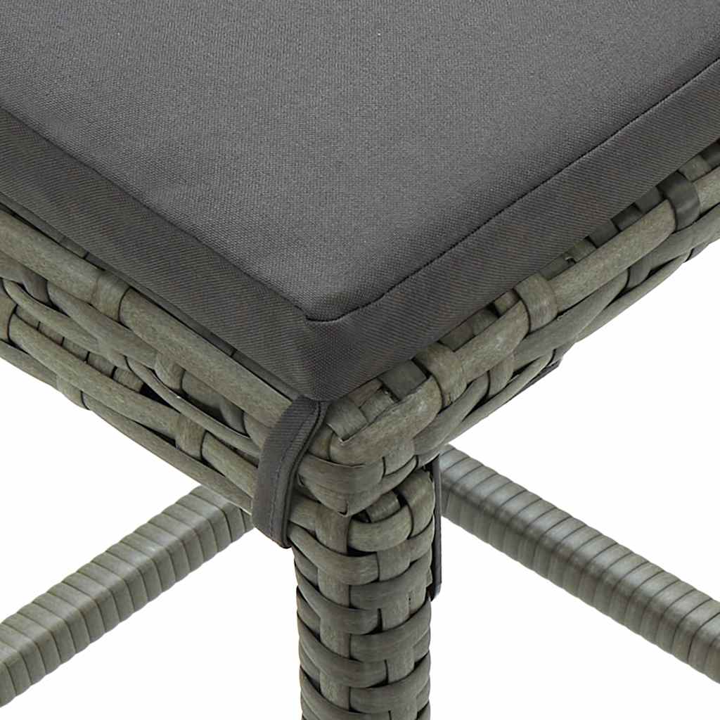 vidaXL 3-Piece Garden Bar Set with Cushions Poly Rattan Black
