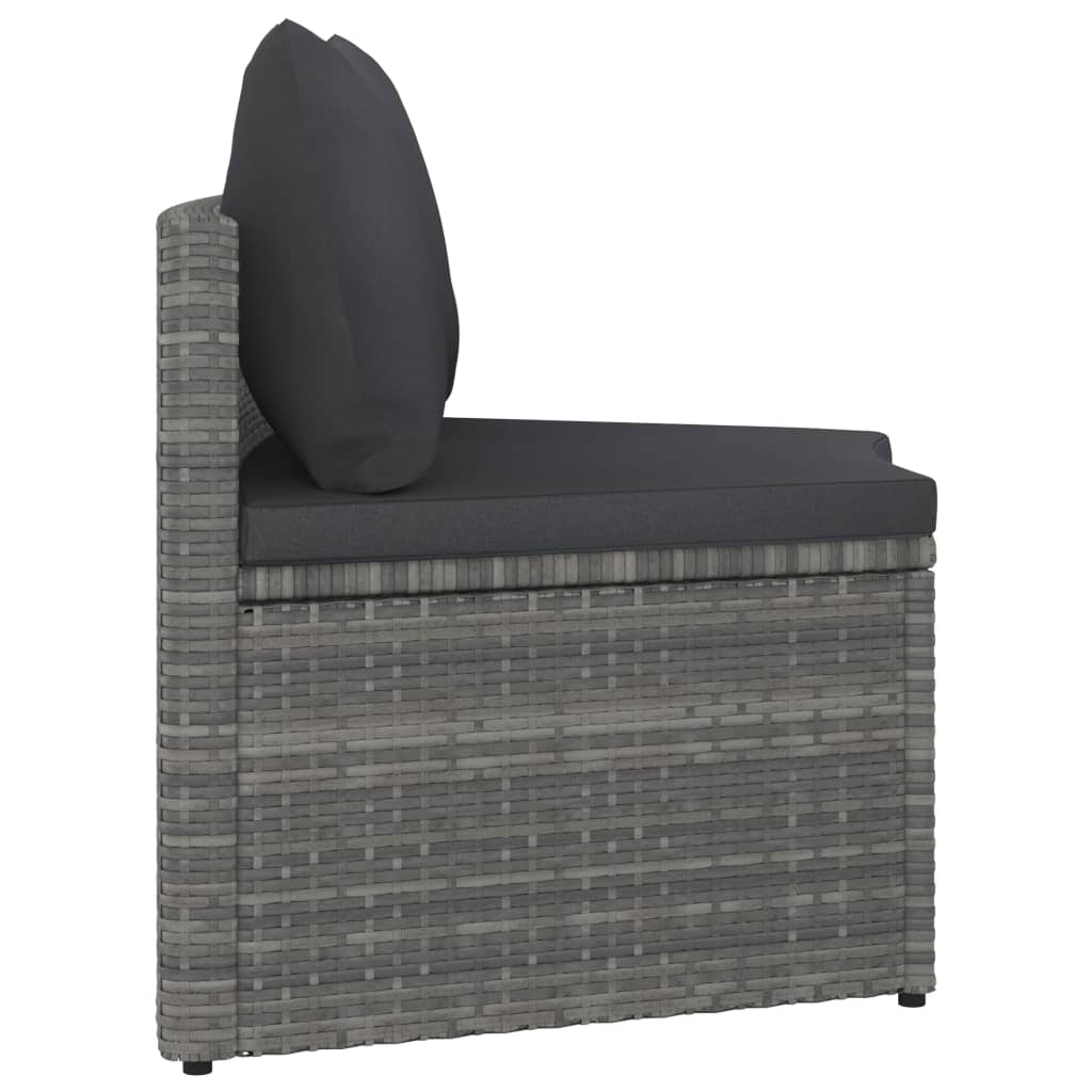 vidaXL 7-delige Loungeset met kussens poly rattan zwart