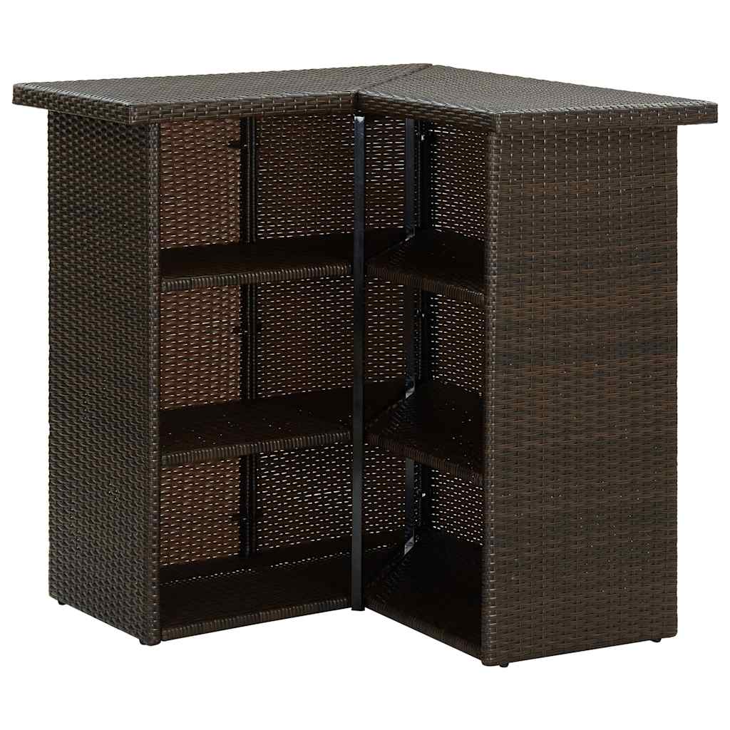 vidaXL 4-delige Tuinbarset met kussens poly rattan bruin