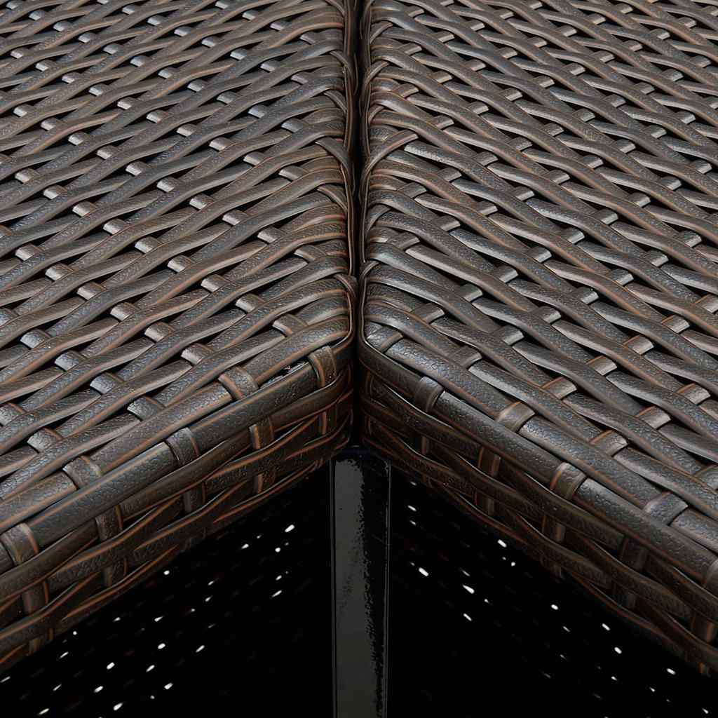 vidaXL 4-delige Tuinbarset met kussens poly rattan bruin