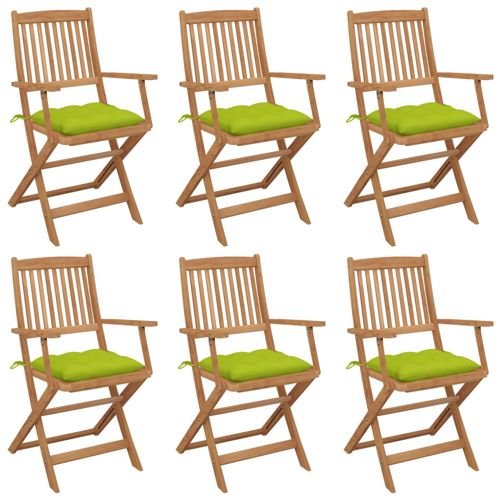 vidaXL Tuinstoelen 2 st inklapbaar met kussens massief acaciahout
