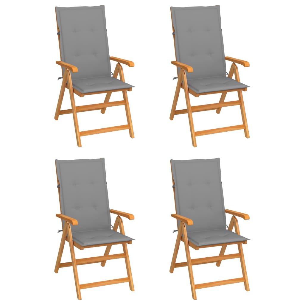 vidaXL Tuinstoelen 2 st met antracietkleurige kussens massief teakhout