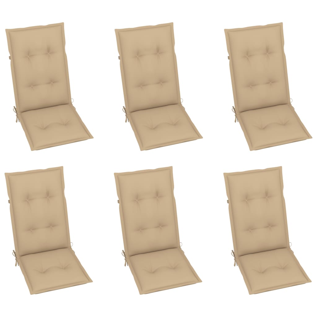 vidaXL Tuinstoelen 6 st met antracietkleurige kussens massief teakhout