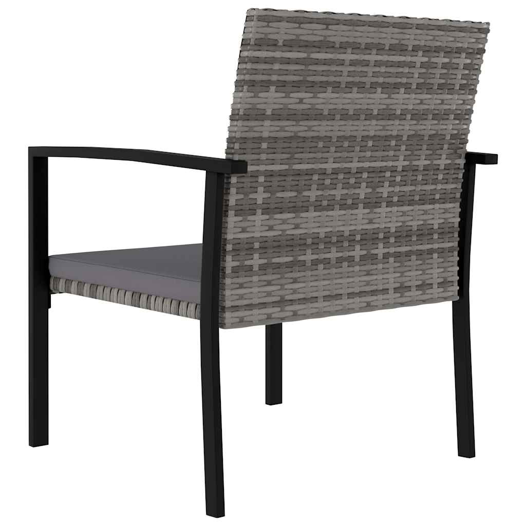 vidaXL 3-delige Tuinset poly rattan zwart