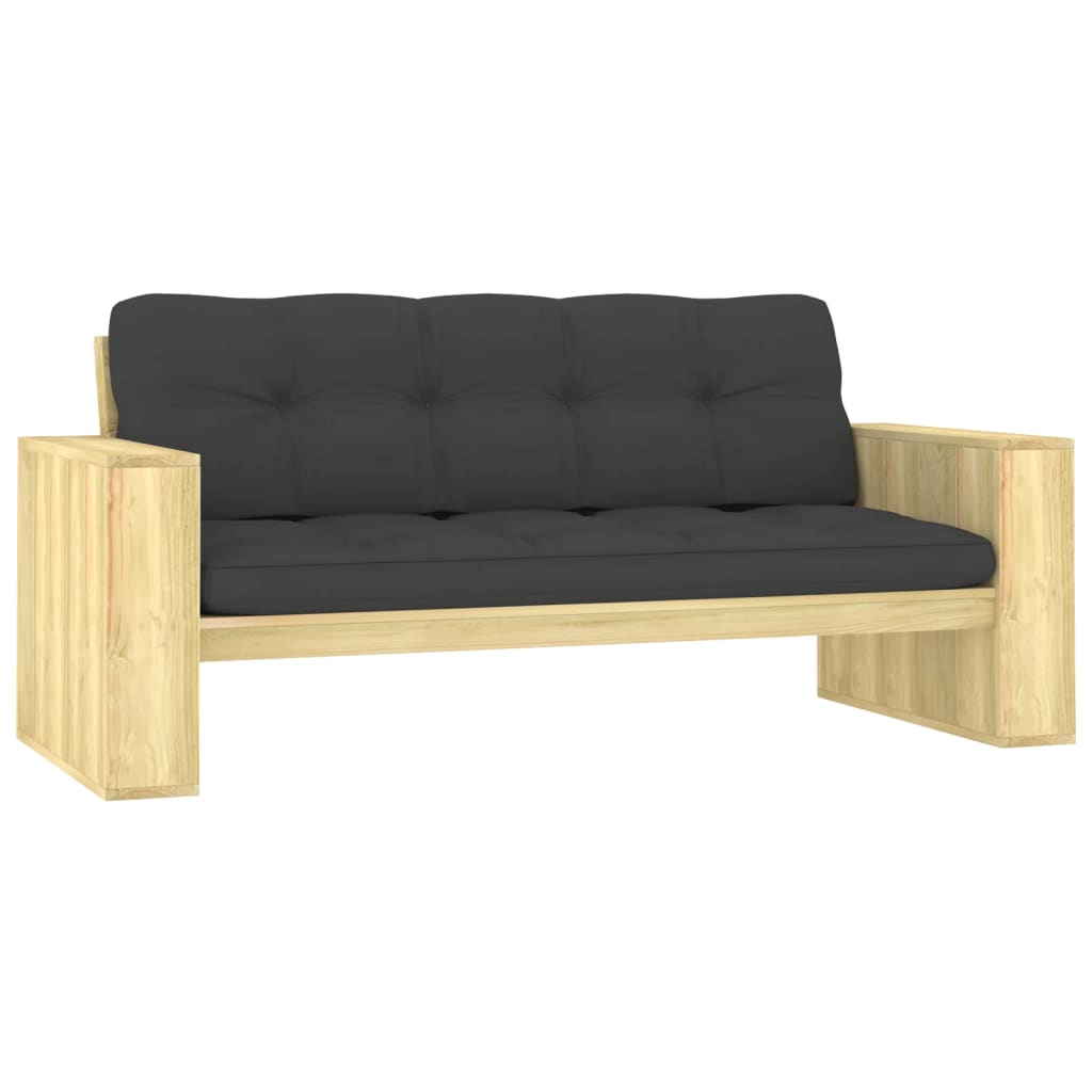 vidaXL Tuinbank met antracietkleurige kussens 179cm geïmpregneerd hout
