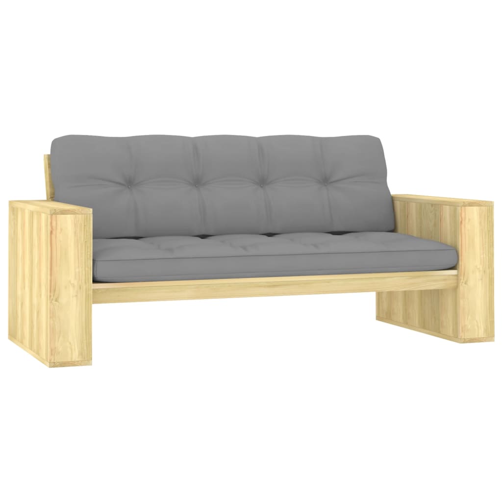 vidaXL Tuinbank met antracietkleurige kussens 179cm geïmpregneerd hout