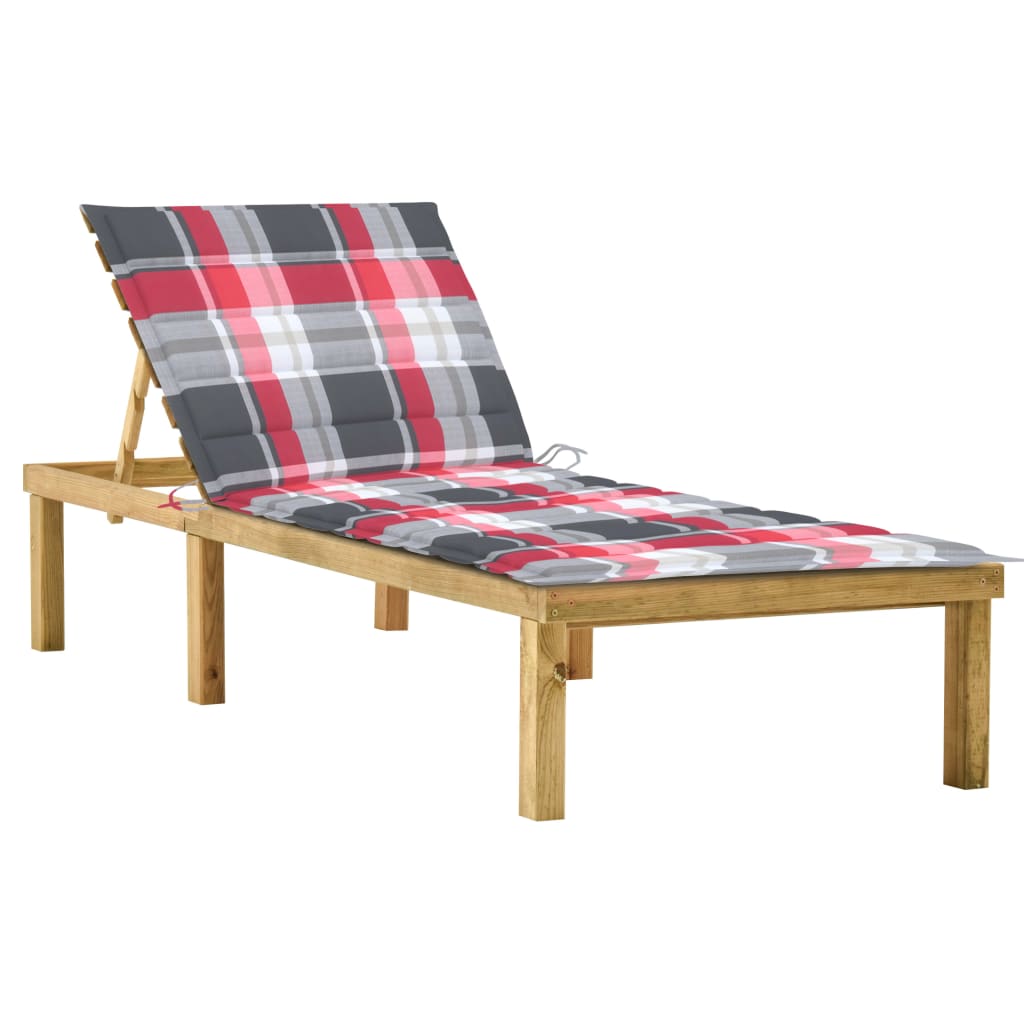 vidaXL Sun Lounger with Anthracite Cushion Impregnated Pinewood