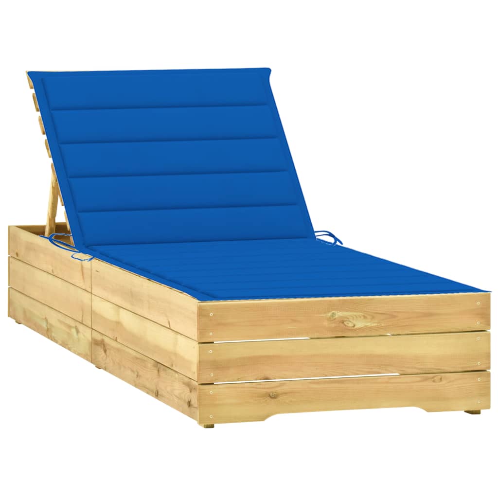 vidaXL Sun Lounger with Anthracite Cushion Impregnated Pinewood