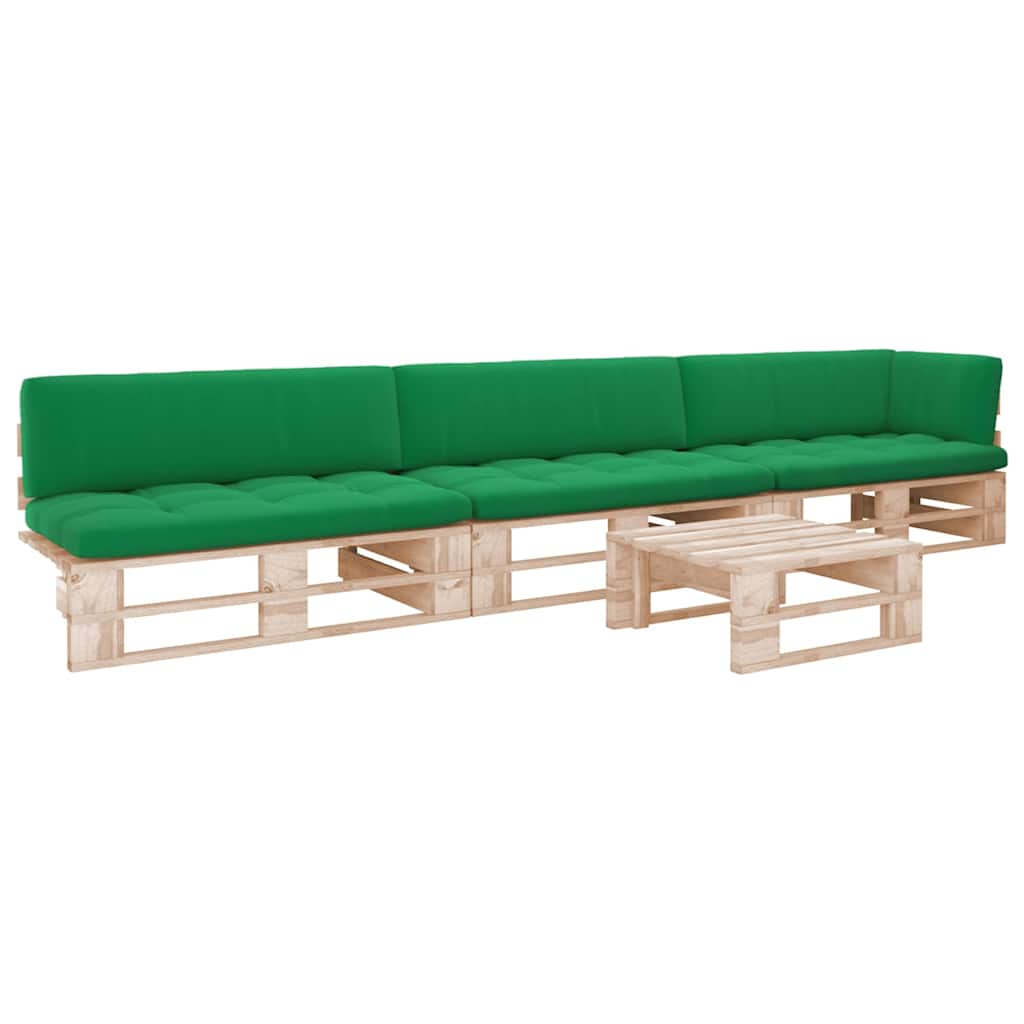 vidaXL Tweezitsbank pallet met kussens grijs geïmpregneerd grenenhout